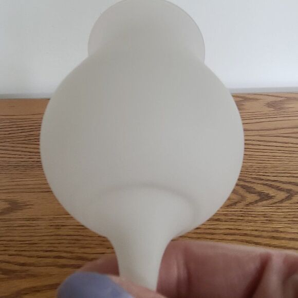 Vintage Frosted Glass Crystal Wine or Water Goblet Drinkware Candle or Crafting - Picture 12 of 13